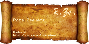 Rozs Zsanett névjegykártya
